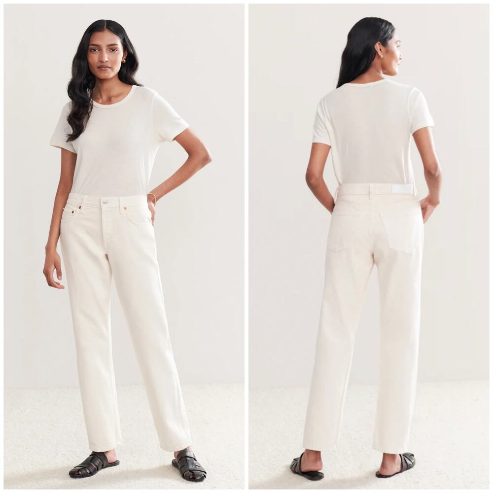 Re/Done Easy Straight Crop Jean Vintage White